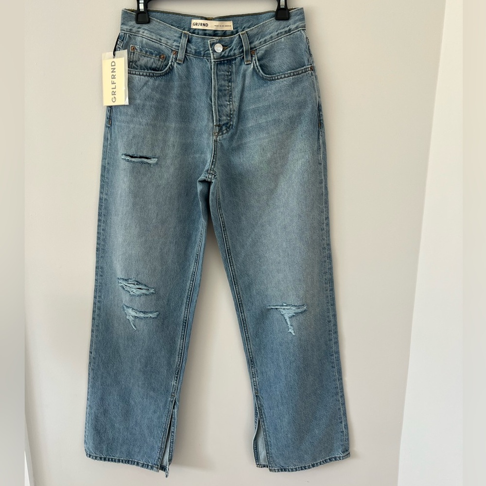 NWT GRLFRND Liya Jeans Low-rise Boyfriend Jean-oversized 24/25 fit